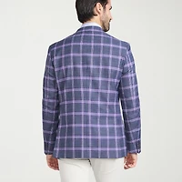 The Savile Row Co Mens Plaid Modern Fit Sport Coat