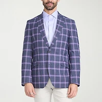 The Savile Row Co Mens Plaid Modern Fit Sport Coat