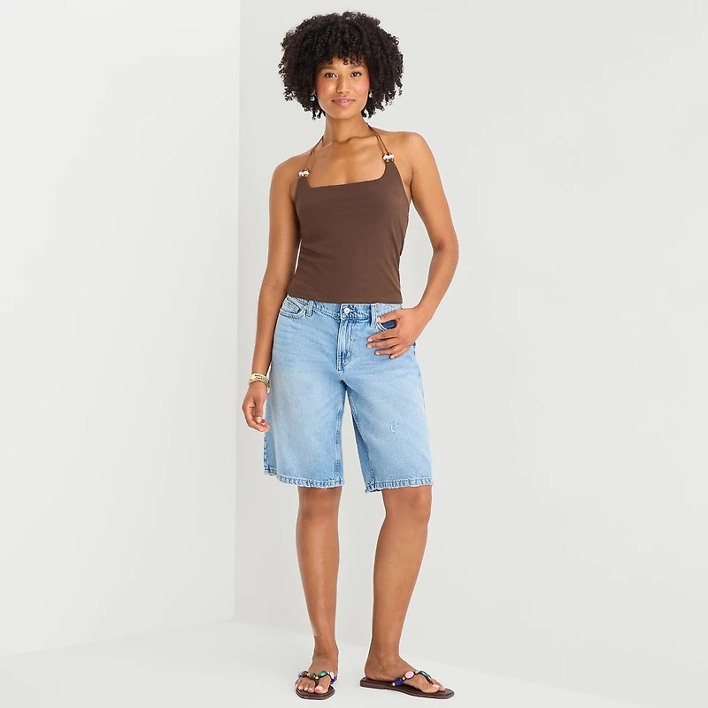 Forever 21 Womens Juniors Halter Neck Sleeveless Tank Top