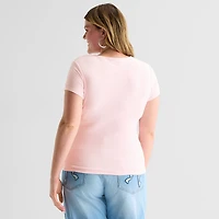 Forever 21 Womens Juniors Plus Crew Neck Short Sleeve T-Shirt
