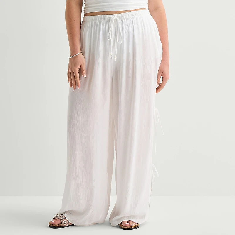 Forever 21 Womens Juniors Plus Straight Mid Rise Pull-On Pant