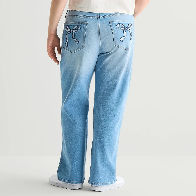 Arizona Womens Juniors Plus Straight Leg Jean