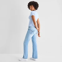 Arizona Womens Juniors Low Rise Straight Leg Jean