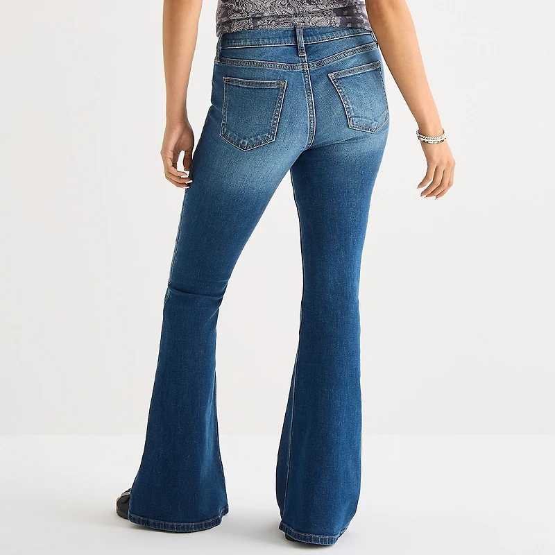 Arizona Womens Juniors Low Rise Flare Leg Jean