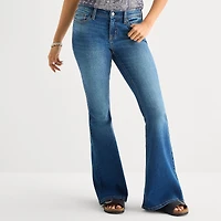Arizona Womens Juniors Low Rise Flare Leg Jean