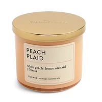 Distant Lands 14oz Peach Plaid 3-Wick Scented Jar Candle