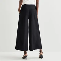 Worthington Womens Wide Leg High Rise Cropped Pant