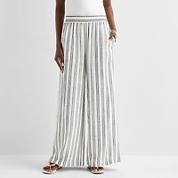 Worthington Womens Wide Leg High Rise Pull-On Pant