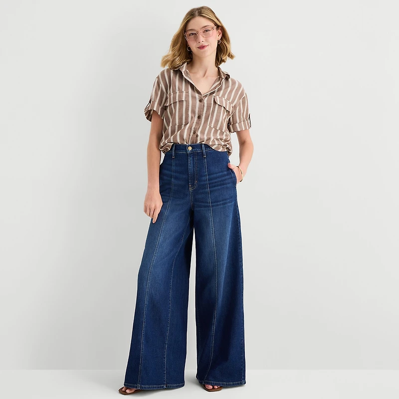 a.n.a Womens Short Sleeve Blouse
