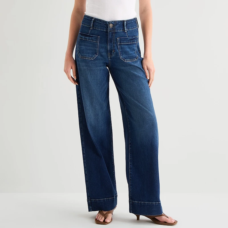 a.n.a Soft Drape Womens Highest Rise Patch Pocket Jean