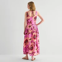 a.n.a Womens Sleeveless Round Neck Drop Waist Dress