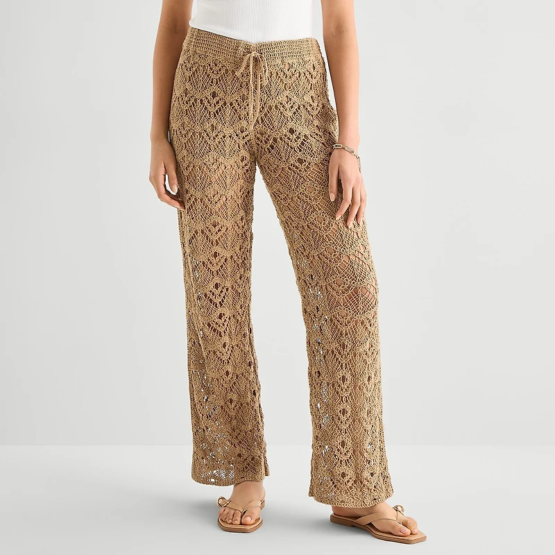 a.n.a Womens Wide Leg Pull-On Pant