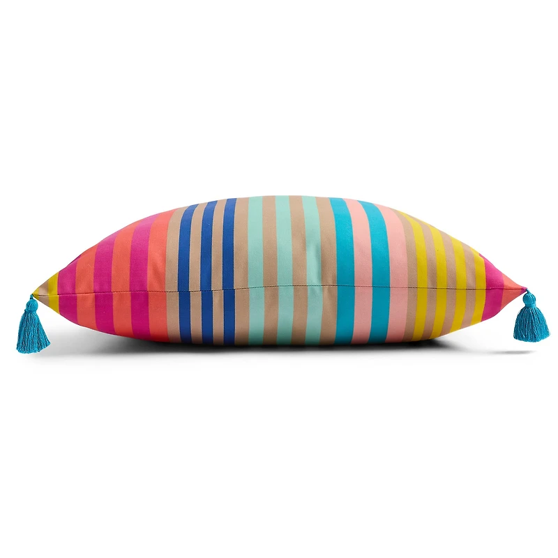 Outdoor Oasis 20"X 20" Stripe Print Square Throw Pillow