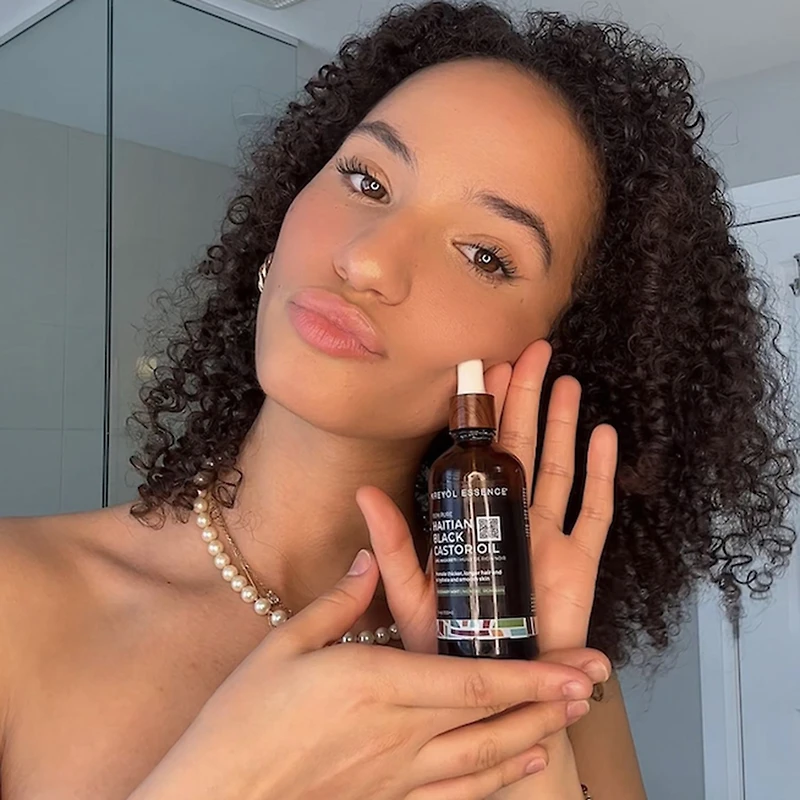 Kreyol Essence Haitain Black Castor Rosemary Peppermint Hair Oil 2 oz.