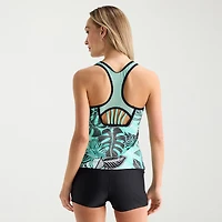 ZeroXposur Womens Built Bra Leaf Tankini Swimsuit Top
