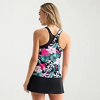 ZeroXposur Womens Built Bra Floral Tankini Swimsuit Top