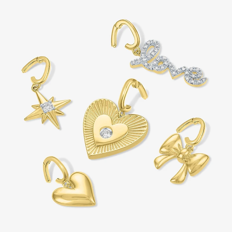 Diamond Addiction (G-H / Si2-I1) Womens 1/5 CT. Lab Grown White Diamond 14K Gold Over Silver Charm Bracelet