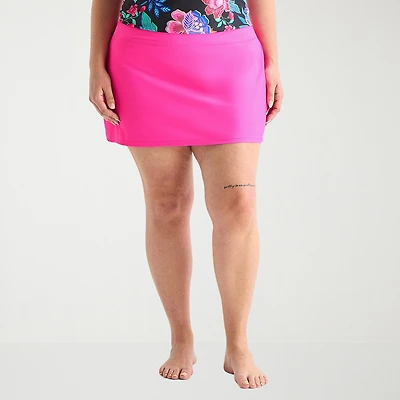 Sonnet Shores Womens Plus Swim Skirt