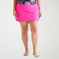 Sonnet Shores Womens Plus Swim Skirt