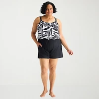Sonnet Shores Womens Plus Swim Romper