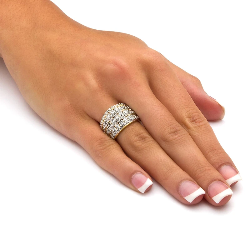 Womens 2 /2 CT. T.W. Cubic Zirconia 14K Gold Over Brass Cocktail Ring