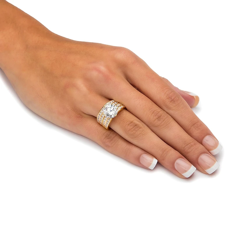 DiamonArt® Womens / CT. T.W. White Cubic Zirconia 18K Gold Over Silver Bridal Set
