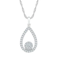 Teardrop Womens / CT. T.W. Natural White Diamond 10K Gold Pear 18 Inch Pendant Necklace