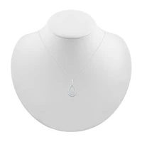 Teardrop Womens / CT. T.W. Natural White Diamond 10K Gold Pear 18 Inch Pendant Necklace