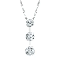 Linear Womens 1/2 CT. T.W. Natural White Diamond 10K Gold 18 Inch Pendant Necklace