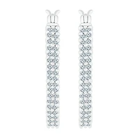 Womens 1/ CT. T.W. Natural White Diamond 10K Gold 23.3mm Hoop Earrings