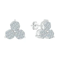 5/8 CT. T.W. Natural White Diamond 10K Gold 9mm Triangle Stud Earrings