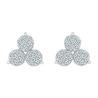 5/8 CT. T.W. Natural White Diamond 10K Gold 9mm Triangle Stud Earrings