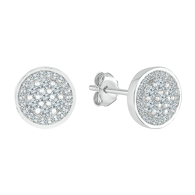 3/8 CT. T.W. Natural White Diamond 10K Gold 8.2mm Stud Earrings