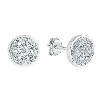 3/8 CT. T.W. Natural White Diamond 10K Gold 8.2mm Stud Earrings