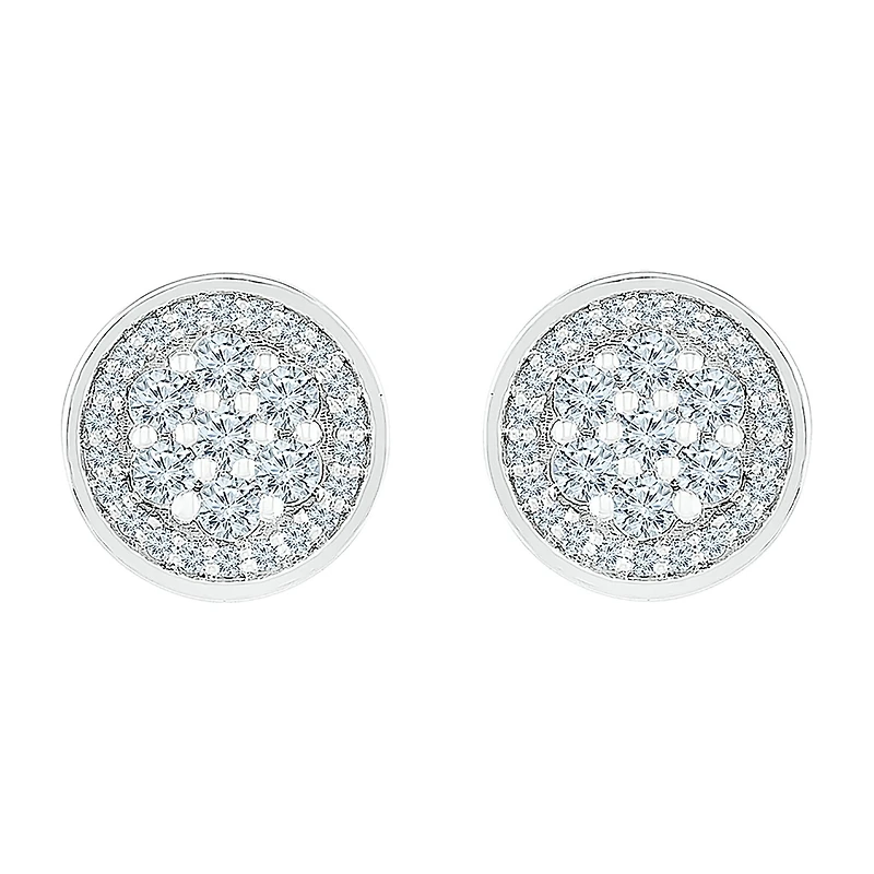 3/8 CT. T.W. Natural White Diamond 10K Gold 8.2mm Stud Earrings