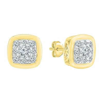 5/8 CT. T.W. Natural White Diamond 10K Gold 8.7mm Stud Earrings