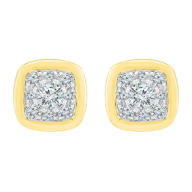 5/8 CT. T.W. Natural White Diamond 10K Gold 8.7mm Stud Earrings