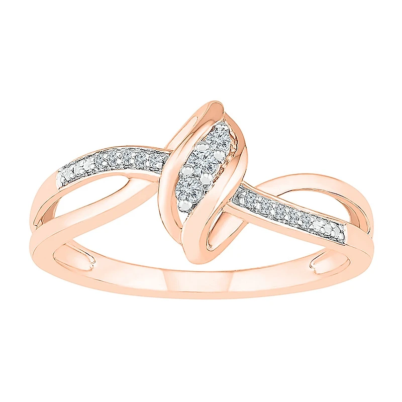 Womens Diamond Accent Natural White 10K Gold Cocktail Ring