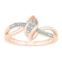 Womens Diamond Accent Natural White 10K Gold Cocktail Ring
