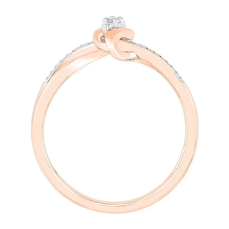 Womens Diamond Accent Natural White 10K Gold Cocktail Ring