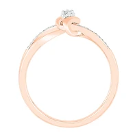 Womens Diamond Accent Natural White 10K Gold Cocktail Ring