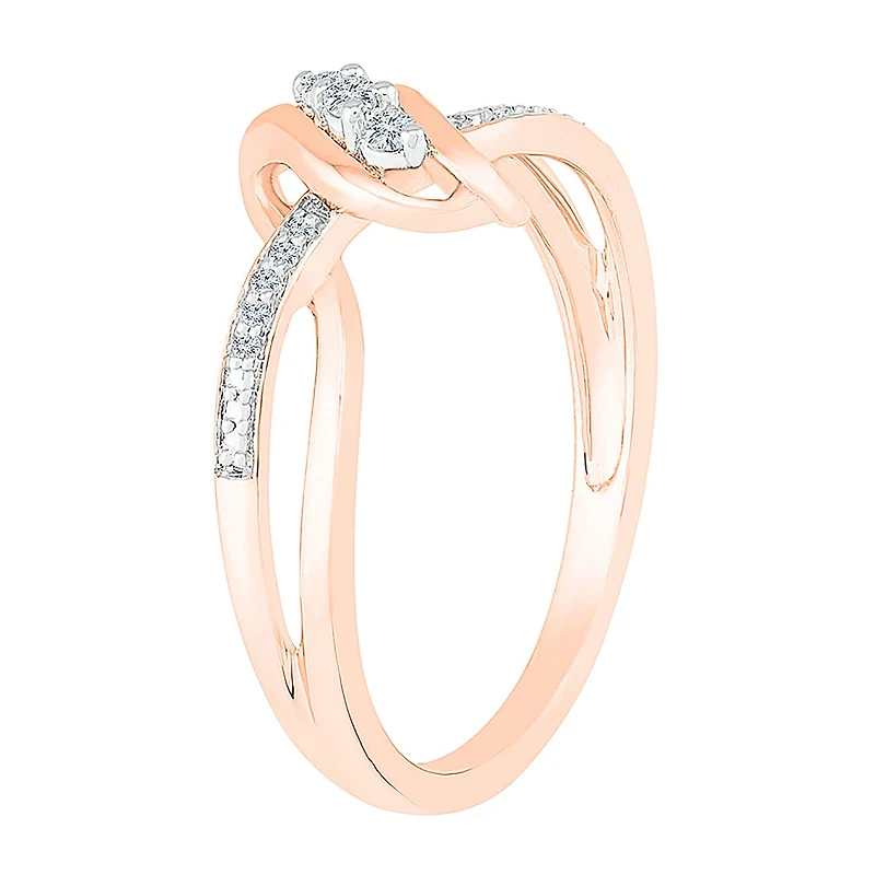 Womens Diamond Accent Natural White 10K Gold Cocktail Ring