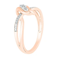 Womens Diamond Accent Natural White 10K Gold Cocktail Ring