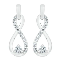 Womens 1/6 CT. T.W. Natural White Diamond 10K Gold Infinity Drop Earrings