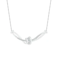 Womens Diamond Sterling Silver 18 Inch Chevron Necklace
