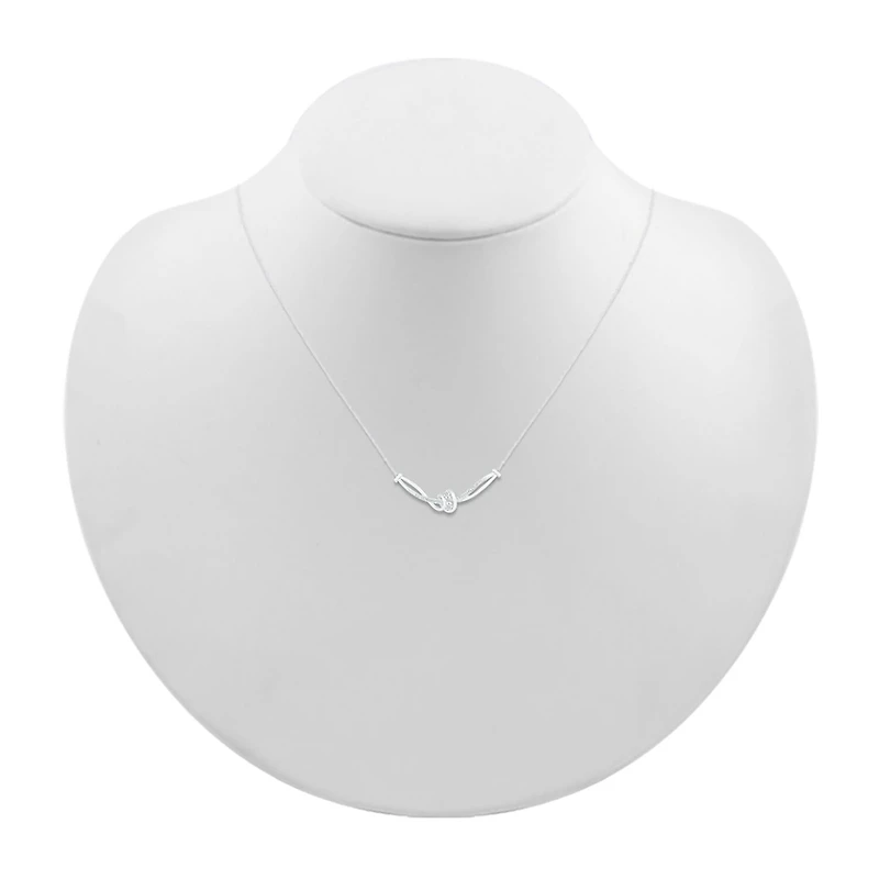 Womens Diamond Sterling Silver 18 Inch Chevron Necklace