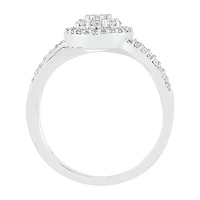 Womens / CT. T.W. Natural White Diamond Sterling Silver Halo Cocktail Ring