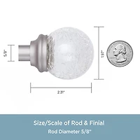 Kenney Walden Crackle Ball 5/8 Adjustable Curtain Rod
