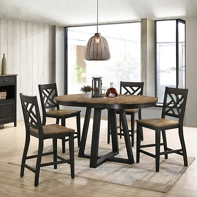 Napa 5-Piece Counter Height Dining Set with Lattice  Back Chairs