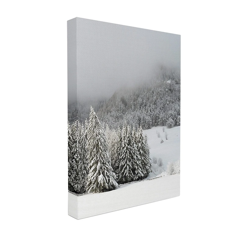 Stupell Industries Winter Snowscape Woodland Trees Canvas Art